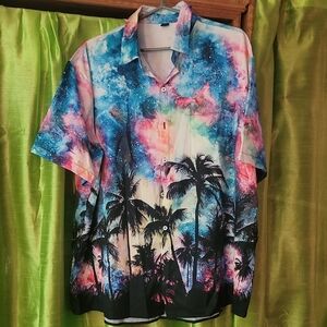 A Classy Chic Boutique Cosmic Palm Shirt & Matching Dress Size XXL
